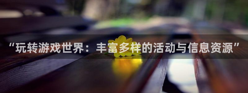 高德娱乐注册账号：“玩转游戏世界：丰富多样的活动与信息资源”